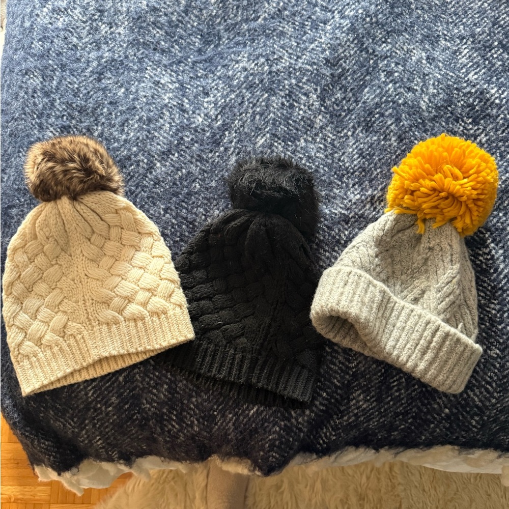Pom-Pom Hats - Set of Three